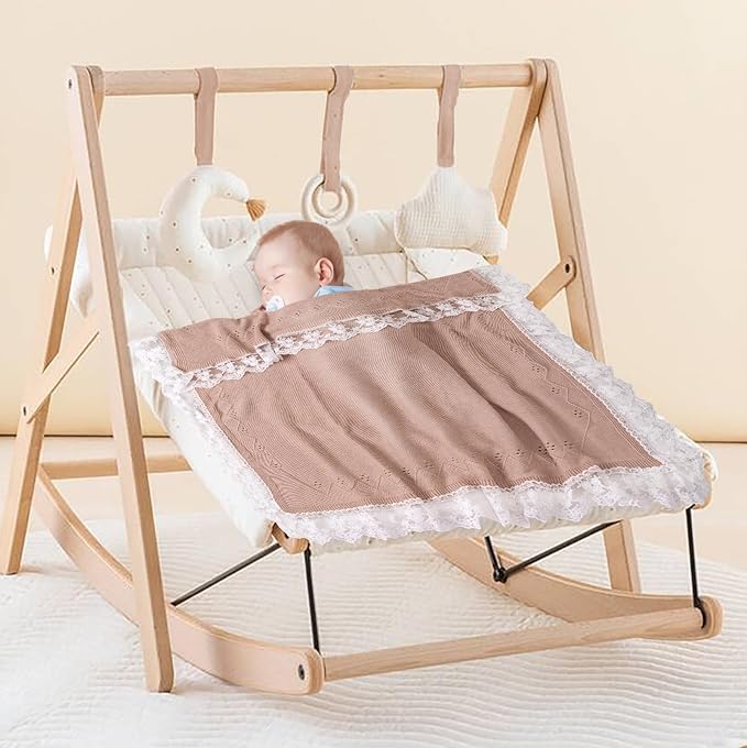 Booulfi Baby Blanket for Girl Toddler Newborn Swaddle Receiving Knit Cotton Blanket Throw Blanket Soft Crochet Preemie Small Crib Gender Neutral Infant Baby Boy Blankets