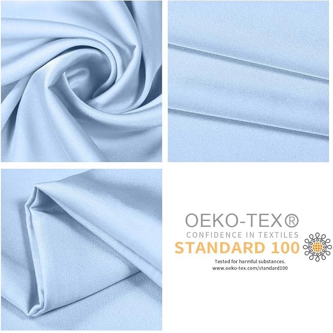 100% Mulberry Silk Pillowcases Set of 2 for Hair and Skin and Super Soft and Breathable Standard Size Nature Silk Pillowcases (Standard, Blue)