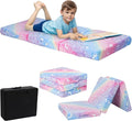 MeMoreCool Glow Rainbow Unicorn Foldable Floor Mattress for Kids, Trifold Nap Mat for Toddlers, Portable Daycare Sleeping Futon or Floor Bed, 57x22 Inch