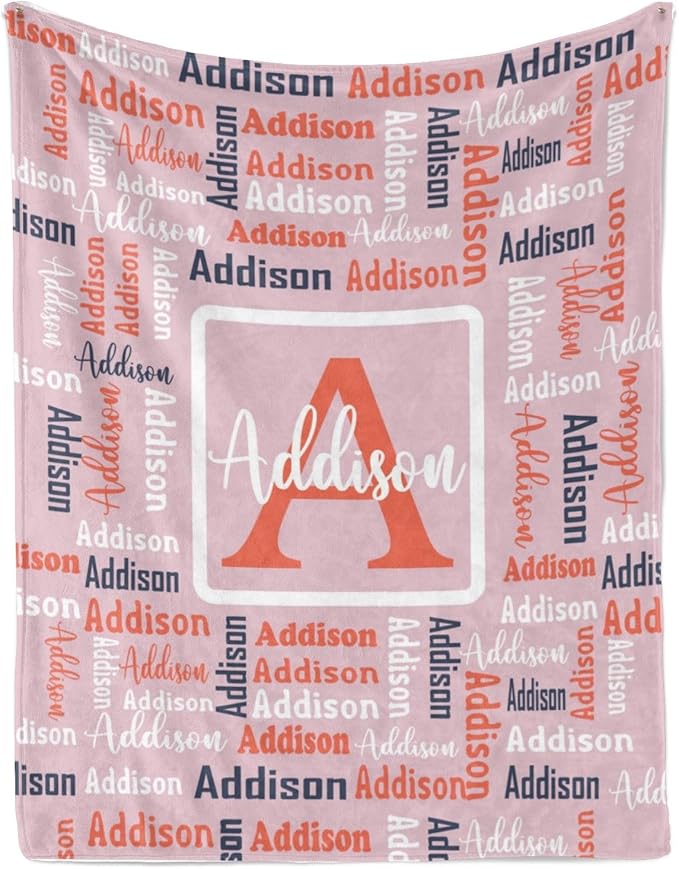 Dr.TOUGH Name Blanket Personalized Blanket for Adult Kids Flannel Customized Personalized Blankets and Throws
