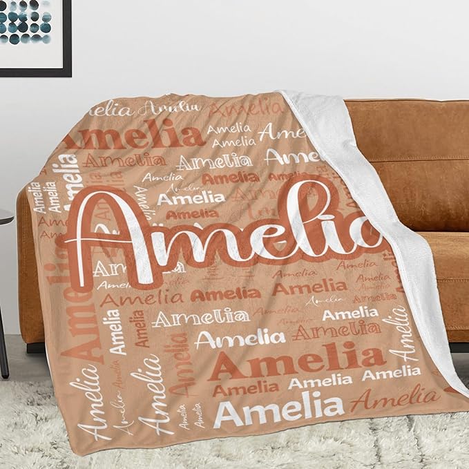 Dr.TOUGH Personalized Blanket for Adult Kids with Name Customized Blankets Personalized Throw Blanket for Christmas Birthday Gifts