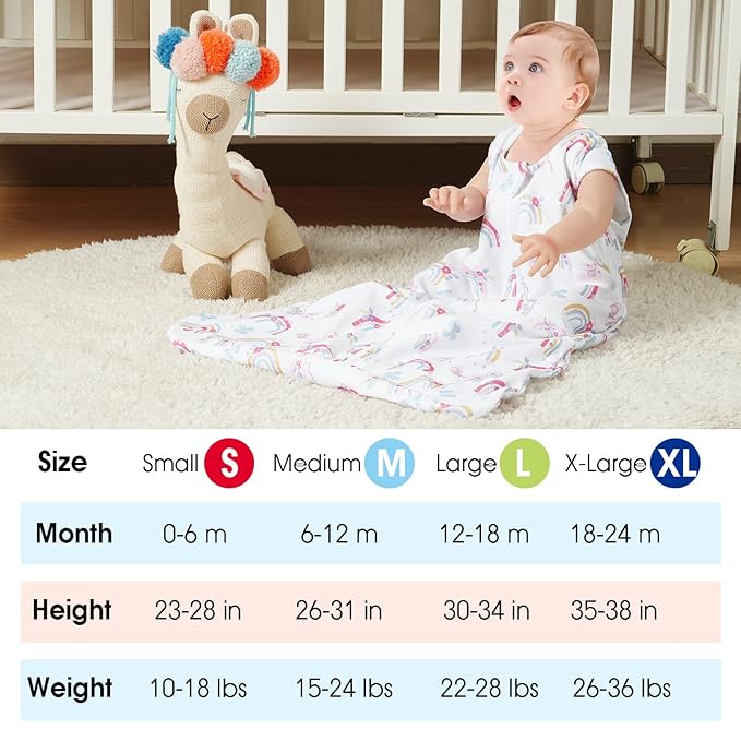 david's kids 3 Pack Micro Fleece Baby Sleep Sack 18-24 Months, Soft Baby Wearable Blankets with 2-Way Zipper, Comfy Sleeping Bags for Toddler Girls Neutral, X-Large Size, Rainbow
