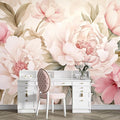 Pink Floral Wallpaper Peel and Stick Large Peony Flower Self Adhesive Wall Mural for Living Room Bedroom 82"x57"