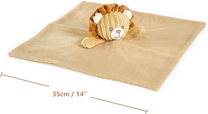 CREVENT Cozy Plush Baby Security Blanket, Loveys for Baby Girls and Boys, Birthday (Dog + Lion)