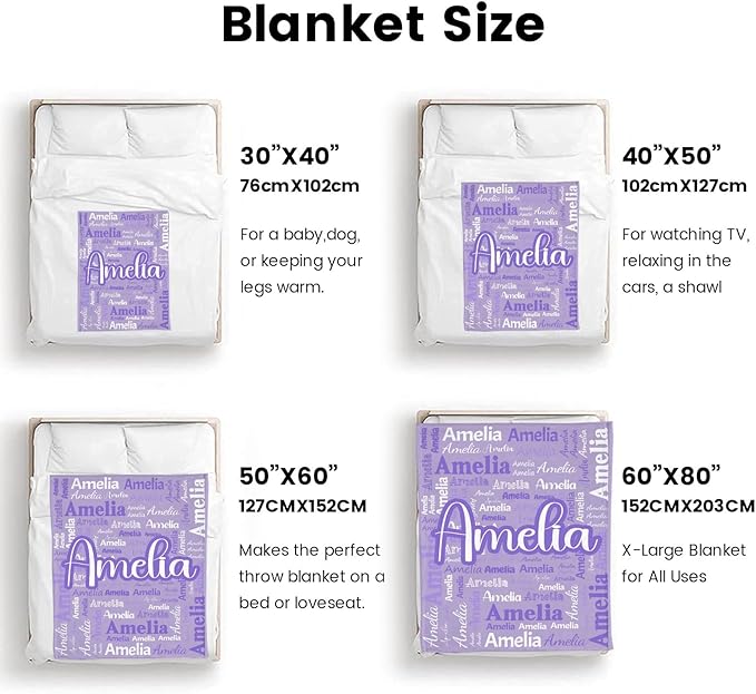 Dr.TOUGH Personalized Blanket for Adult Kids with Name Customized Blankets Personalized Throw Blanket for Christmas Birthday Gifts