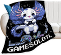 Axolotl Gaming Throw Blanket for Boys & Adults - Soft, Warm & Cozy Fleece for Couch, Sofa & Bed - 80"x60"