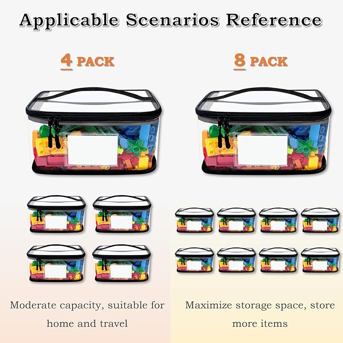 Upgraded Large Toy Storage Organizer, Clear Toy Storage Bags with Label & Manual Pocket for Puzzles, etc. (4PCS)