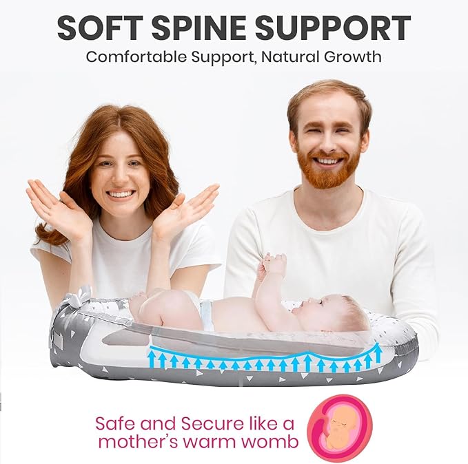 Totsi Baby Lounger with Pillow & Blanket | Ultra-Soft Baby Nest | Machine Washable Infant Lounger 0-24 Months | Adjustable Infant Nest for Travel | Baby Nest for Newborn