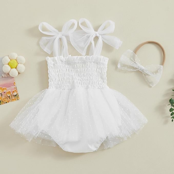 Meihuida Newborn Baby Girl Sleeveless Rompers Summer Clothes Cotton Bodysuit with Headband