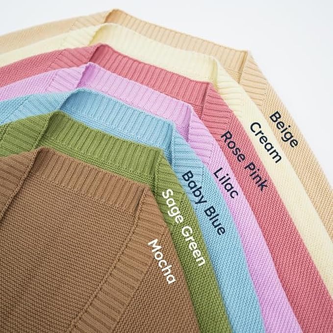 Baby Knit Blanket Soft Cotton Lightweight Newborn Blanket for Crib Stroller Toddler Nursery Shower Gift Cozy Breathable Travel Swaddle Wrap Red 36 x 28 Inches