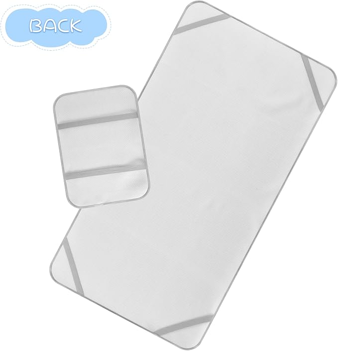 Cooling Baby Mattress pad Protector 28" x 52"Ultra Soft Crib Bumper Pads for Kids, Adult Elegant Animal White Cockatoos Bird Gray Blue