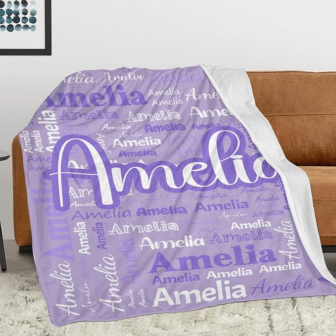 Dr.TOUGH Personalized Blanket for Adult Kids with Name Customized Blankets Personalized Throw Blanket for Christmas Birthday Gifts