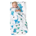 JumpOff Jo Nap Mat for Kids - Cozy Kids Rest Mat with Removable Pillow and Ultra Soft Blanket for Preschool, Daycare, and Sleepovers - Blue Dino