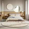 Ophanie Round Rugs 6Ft Ivory Circle Area Rug, Aesthetic Room Decor, Fluffy Fuzzy Bedroom Carpet, Plush Soft Shaggy Cream Living Room Rugs for Kids Home Decor, Nursery