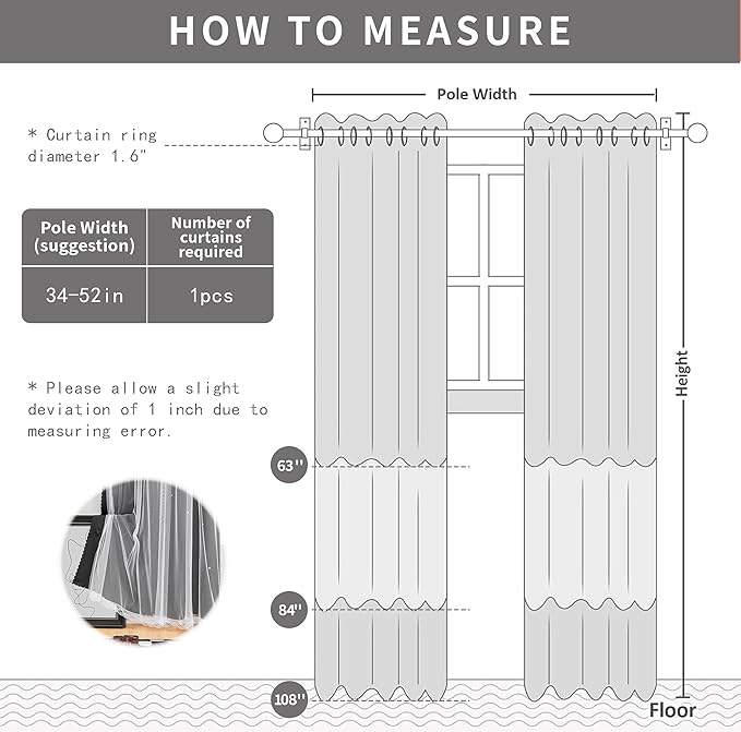 XiDi Black Out Curtains - Unicorn Kids Room Decor, Black & White 52" Wide 2 Panel Blackout