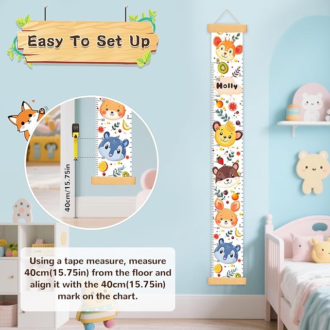 Personalized Name Toddler Height Wall Chart, Christmas Snowman Kid Measuring Growth Chart, Waterproof & Removable Canvas Kids Growth Chart Ruler, Height Growth Chart Wall Decor - Christmas Gifts