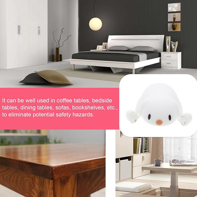 4pcs Safety Corner Protectors with Adorable Puppy Design Scratch-Resistant Silicone Furniture Guards for Table Edge Proofing White Cushions for Home and Nursery