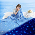 LUXEAR Cooling Glow in The Dark Star Cosmic Blanket for Boys Girls - Gift Throw Keep Child/Adults Cool All Night - Soft Breathable Summer Blanket for Bed Sofa - 79x86in