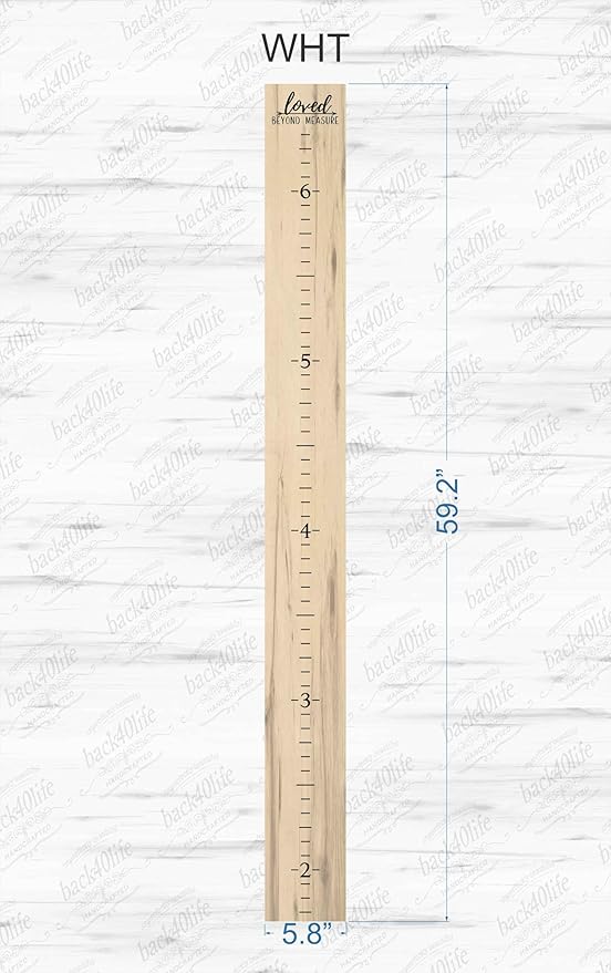 Farmhouse Style Wooden Kids Growth Chart Ruler for Boys and Girls