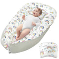 JIFTOK Baby Nests Lounger for Newborn, Snuggle Bassinet for 0-24M, Breathable Portable Co Bed, Baby Essentials Adjustable Infant Soft Cotton Loungers for Home & Travel -Rainbow
