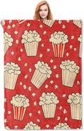 Movie Popcorn Blanket Gifts for Women Girls Adults Kids Soft Warm Lightweight Cozy Cinema Popcorn Theme Throw Blankets for Bed Sofa Couch Living Room Decor 80x60in