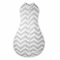 Woombie Original Baby Swaddling Blanket - Self-Soothing, Cotton Baby Swaddle with Zipper - Wearable Newborn Blanket, Sleep Gray Chevron, 14-19 lbs