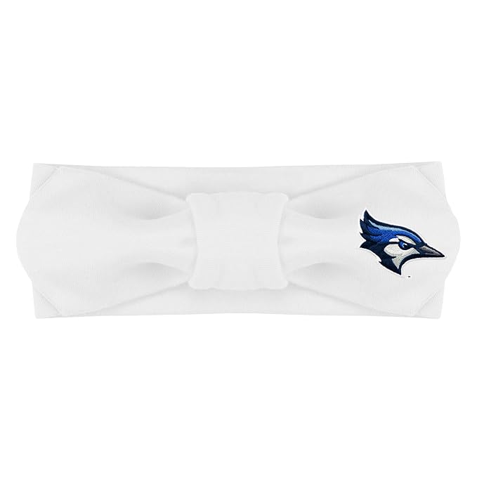 Creative Knitwear Creighton Bluejays Infant Girls White Solid Hair Knot Headband Embroidered Logo - Size Newborn - 4T