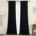 StangH Luxury Black Curtains 96 inches Long - Velvet Blackout Thermal Insulated Drapes for Bedroom/Living Room Enhance Privacy Soundproof for Home Theater Studio, W42 x L96, 2 Panels