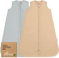 2-Pack Baby Sleep Sacks,Zipper Wearable Blanket - 0.5TOG Organic Cotton,Lightweight,Soft Cozy Toddler Sleeping Sack 6-12 months, Easy to Wear Large Newborn Transition Swaddles Sleepsacks (Toasty)