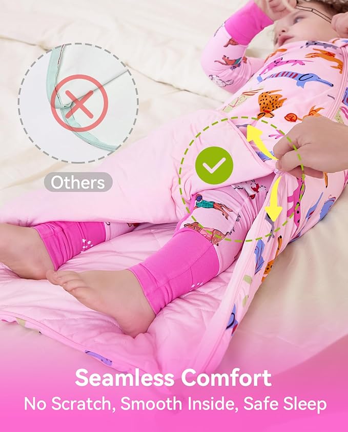 Rayon Made from Bamboo Viscose Sleep Sack 0-36 Months 1.0 Tog for Toddler and Baby sleepers 2-Way Zipper Newborn Sleep Sacks