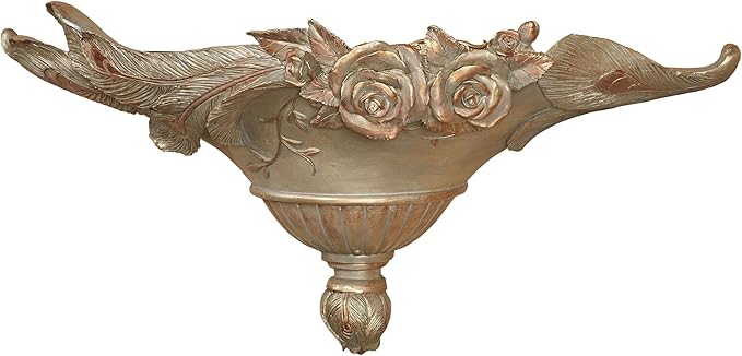 Touch of Class Beautiful Peacock Elegance Wall Shelf Copper and Champagne Tones
