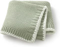 Neiwech Baby Blanket Knit Cozy Soft Lightweight Crib Stroller Nursery Receiving Swaddling Blankets for Newborn Infants Boys Girls Green 30x40 Inch