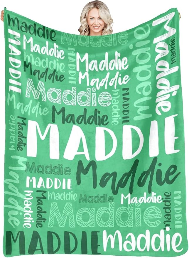 Dr.TOUGH Personalized Blankets with Name Customized Baby Blankets for Girls Boys Adults Monogrammed Blankets and Throws Christmas Birthday Mothers Valentines Day Gift (Medium Sea Green, 40''×50'')