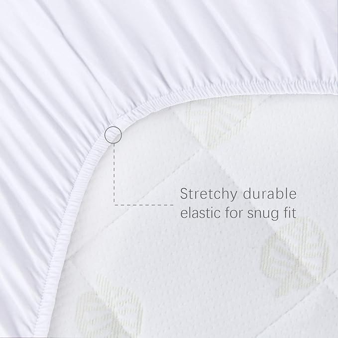 Waterproof Bassinet Mattress Pad Cover Compatible with wayfong Baby Bassinet and venowu Bedside Crib Bassinet, 2 Pack, Ultra Soft Surface