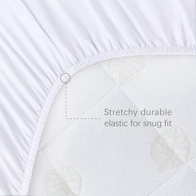 Bassinet Mattress Pad Cover Compatible with Dream On Me Karley (Plus Portable) Bassinet, Waterproof, 2 Pack, Ultra Soft Surface, Breathable and Easy Care
