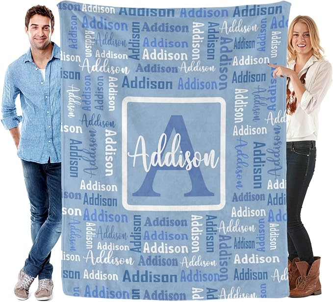 Dr.TOUGH Name Blanket Personalized Blanket for Adult Kids Flannel Customized Personalized Blankets and Throws