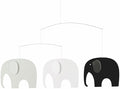 Elephant Party Black Hanging Nursery Mobile - 25 Inches Plastic - Handmade in Denmark by Flensted