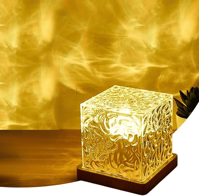 Aurora Borealis Night Light Projector, Aurora Dreamscape Projector, Magical Northern Lights for Your Room, 3/16 Colors Ambient Dynamic Wave Cube Lamp with Remote (3 Colors Plug-in, Wood)