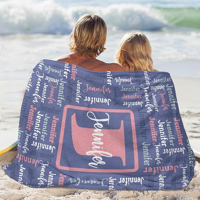 Dr.TOUGH Name Blanket Personalized Blanket for Adult Kids Flannel Customized Personalized Blankets and Throws