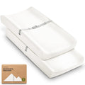 2-Pack Baby Changing Pad Cover for Girl, Boy - 32x16 Soft Viscose Derived from Bamboo Baby Diaper Changing Table Pad Cover Sheets, Neutral, Snug Fit Nursery Diaper Change Sheets (Soft White)