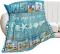 Tijuboni Ocean Nautical Throw Blanket Beach Seashells Gifts for Girls Boys Women Men Kids Adults Soft Flannel Fleece Blanket for Couch Sofa Bed Home Decor 40"x50"