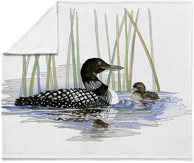 CafePress Loon and Baby Throw Blanket Super Soft Fleece Plush Throw Blanket, 60"x50"