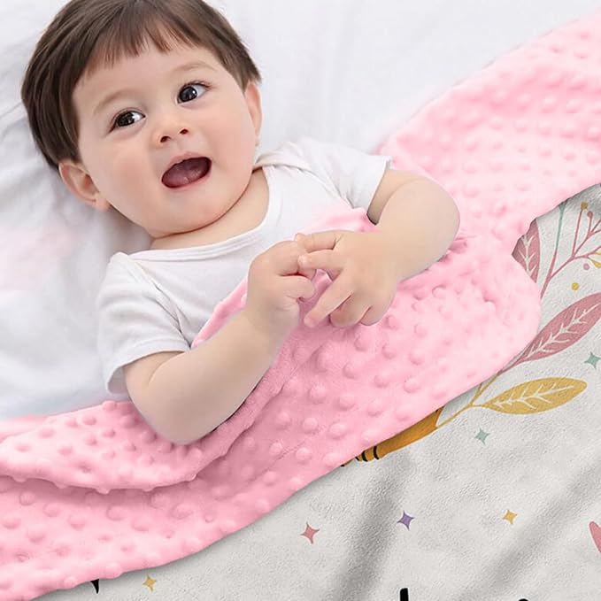 Personalized Halloween Blanket for Baby Girls, Custom Baby Blanket with Name, Cat Design Soft Minky Dot Blanket, Halloween Decor Christmas Birthday Gifts for Kids Toddlers