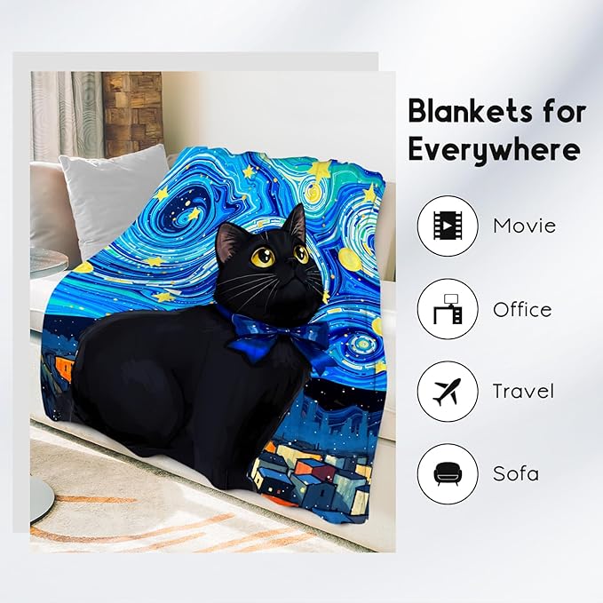 Kids Blanket - Cat Blankets for Cat Lovers - Lightweight Flannel Soft Cute Throws Gifts for Room Decor/Sofa - 30"x40"