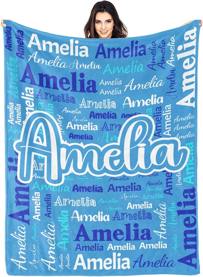 Dr.TOUGH Personalized Blanket for Adult Kids with Name Customized Blankets Personalized Throw Blanket for Christmas Birthday Gifts