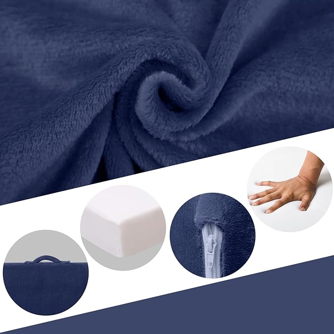 MeMoreCool Foldable Floor Mattress for Kids, Toddler Floor Nap Mat for Sleeping Daycare, Small Child Foldable Mattress Floor Bed, Trifold Futon Portable Tri Folding Mattress, Navy 75x25 Inch