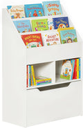 HOMCOM Kids Bookcase Multi-Shelf Rack Organizer with Storage Drawer for Books, Playroom, White
