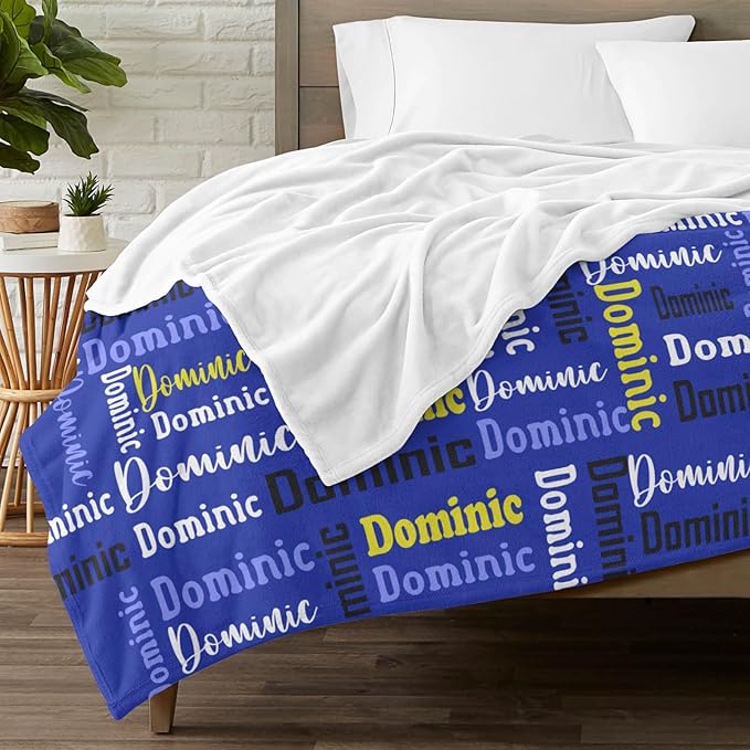 Dr.TOUGH Name Blanket Personalized Blanket for Adult Kids Flannel Customized Personalized Blankets and Throws
