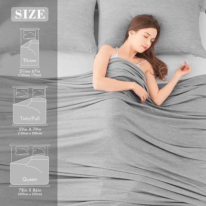 LUXEAR Cooling Blanket Twin Size, Japanese Q-Max>0.5 Arc-Chill Cooling Fiber Keep Adults/Children Cool All Night Cool Summer Blanket for Hot Sleepers Night Sweats 59 X 79in -Gray