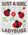 Ladybug Gifts - Cute Girls Blanket for Ladybug Lovers - 50 x 60 Inches Grey Flannel Throw Blanket Stuff for Sofa, Travel